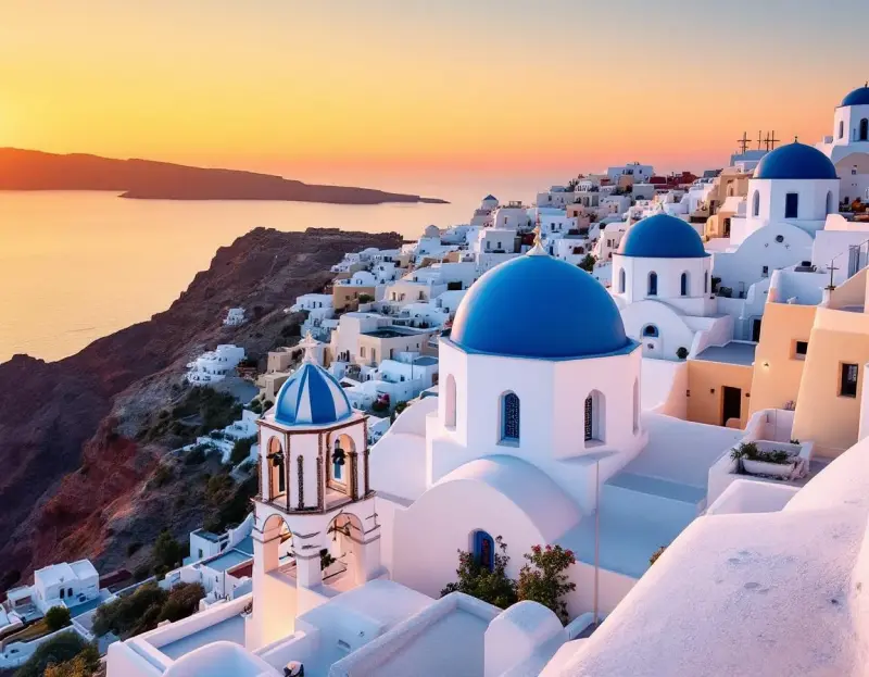 AI-generated travel photo of Santorini