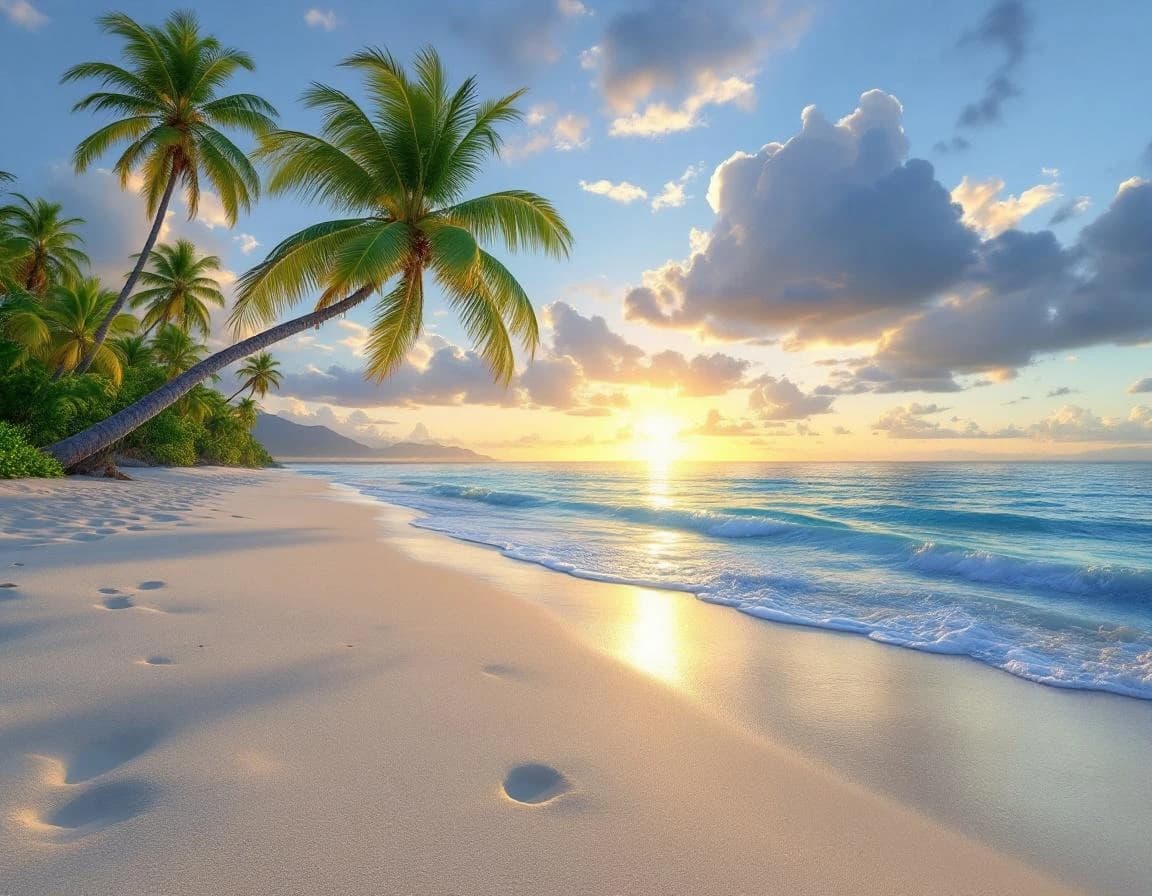 Tropical beach with crystal clear water